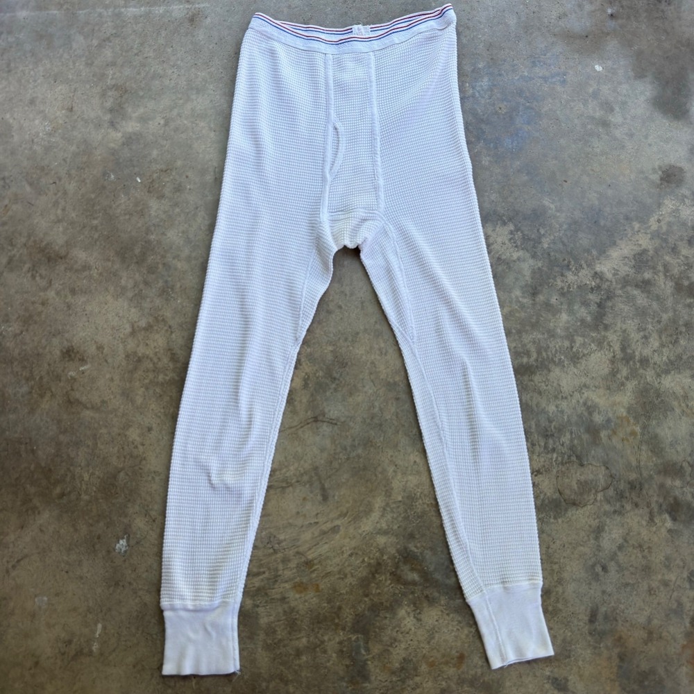 Vintage 70s Fruit of the Loom Thermal Pant Waffle Knit Long Johns Large (d12)